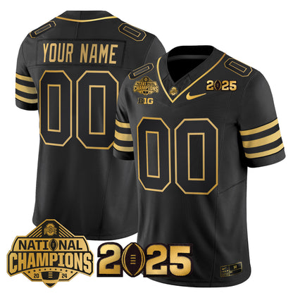 Ohio State Buckeyes 'Heritage Stripe' National Champions Patch Gold Vapor Limited Custom Jersey - Stitched