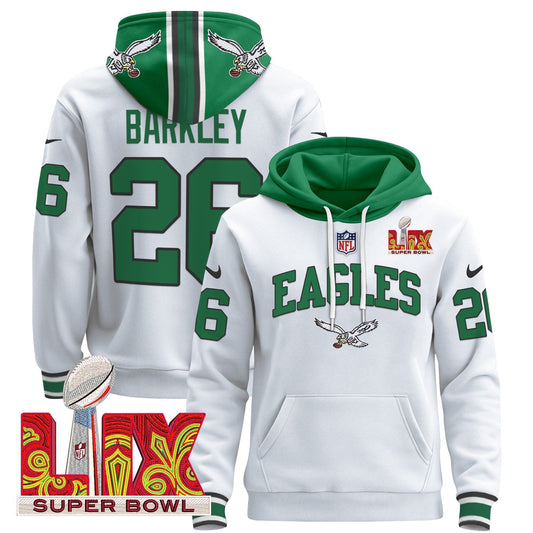 PHI Super Bowl LIX Patch Pullover Hoodie - Stitched