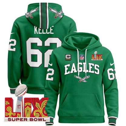 PHI Super Bowl LIX Patch Pullover Hoodie - All Stitched