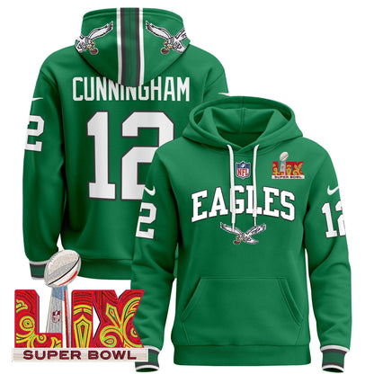 PHI Super Bowl LIX Patch Pullover Hoodie - All Stitched
