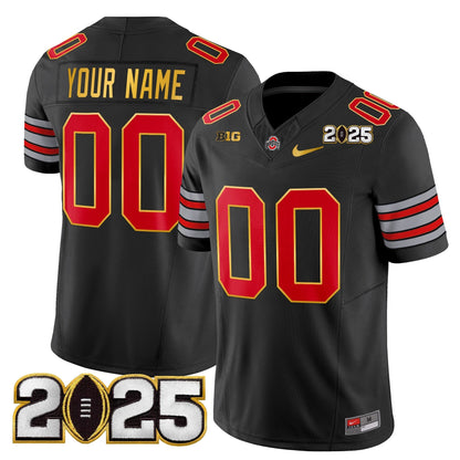 Ohio State Buckeyes 'Heritage Stripe' 2025 CFP Final Patch Gold Trim Vapor Limited Custom Jersey - All Stitched