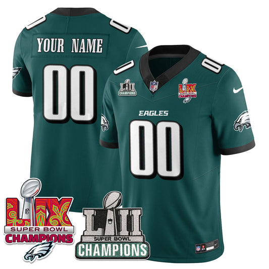 Custom Name/Gender PHI LII-LIX Super Bowl Champions Vapor Limited Jersey - Stitched