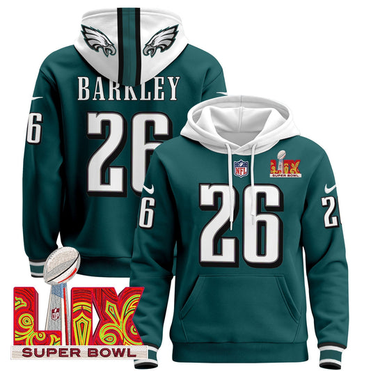 PHI Super Bowl LIX Patch Pullover Hoodie - Stitched