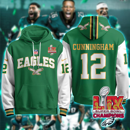 PHI Super Bowl LIX Champions Gold Hoodie N2R - All Stitched