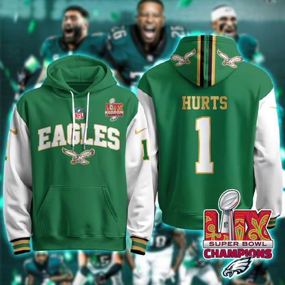 PHI Super Bowl LIX Champions Gold Hoodie N2R - All Stitched