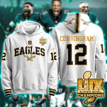 PHI Super Bowl LIX Champions Gold Hoodie N2R - All Stitched
