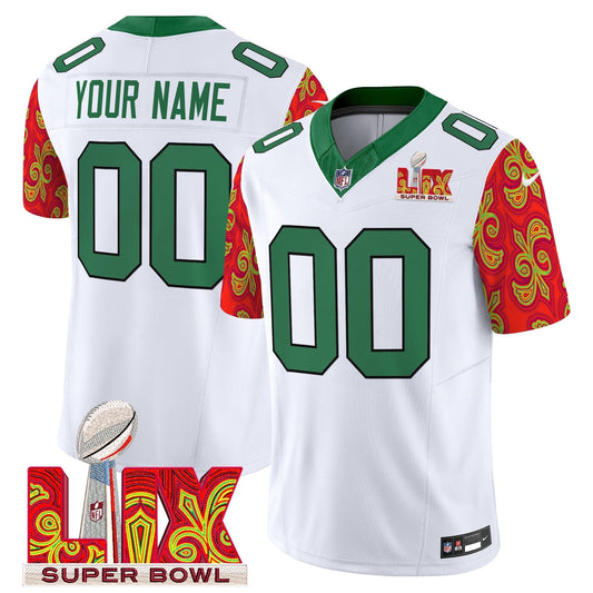 PHI Kelly Green Super Bowl LIX Style Vapor Limited Custom Jersey - Stitched