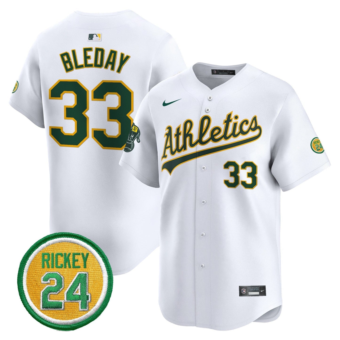 OAK Rickey Henderson Patch Vapor Premier Limited Jersey - All Stitched