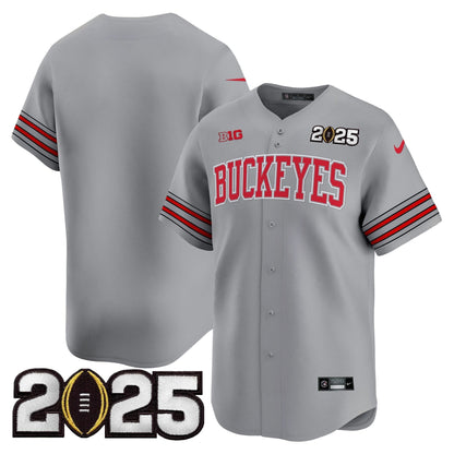 Men's Ohio State Buckeyes 'Heritage Stripe' 2025 CFP Final Patch Vapor Baseball Jersey - All Stitched