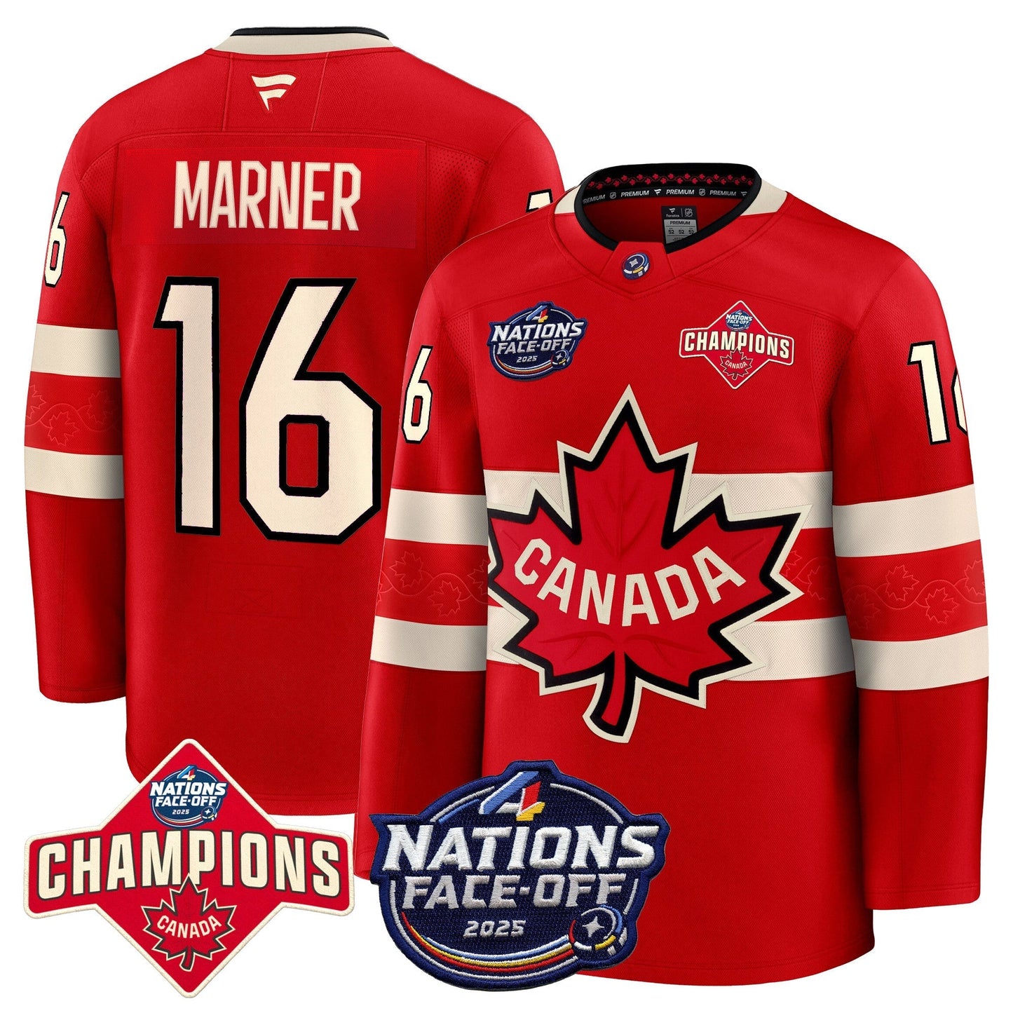 Men's Canada 4 Nations Face-Off 2025 Champions Premium Jersey - All Stitched