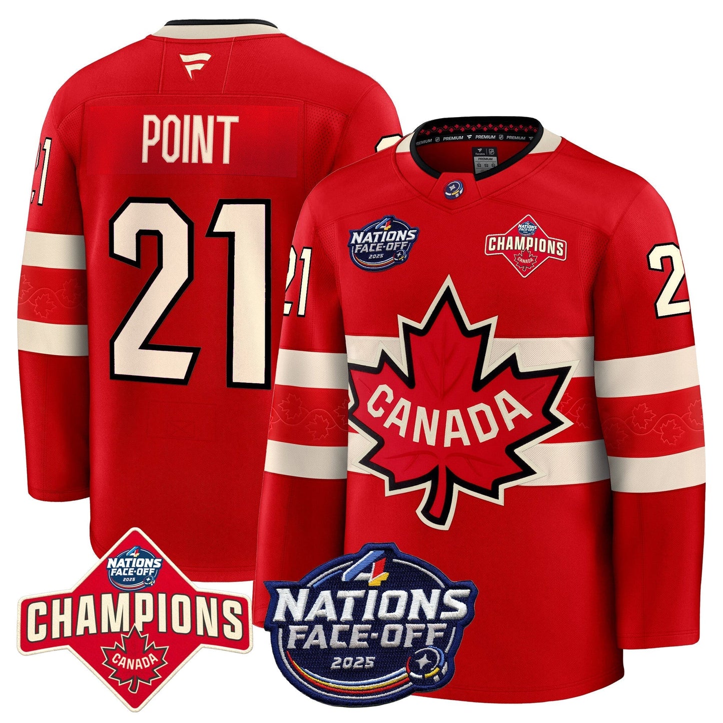 Men's Canada 4 Nations Face-Off 2025 Champions Premium Jersey - All Stitched
