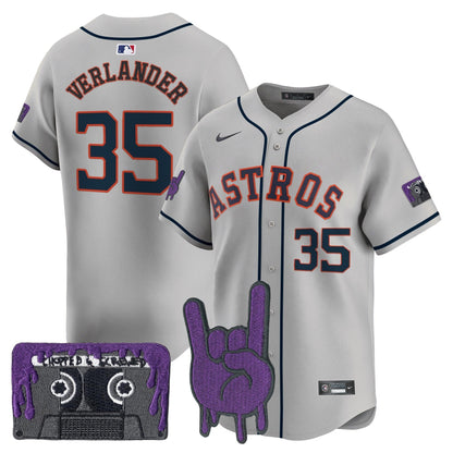 Men's Houston Astros DJ Screw Patch Vapor Premier Limited Jersey - All Stitched
