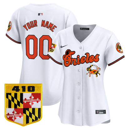 Baltimore Orioles 410 & Chesapeake Crab Patch Vapor Premier Limited Custom Jersey - All Stitched