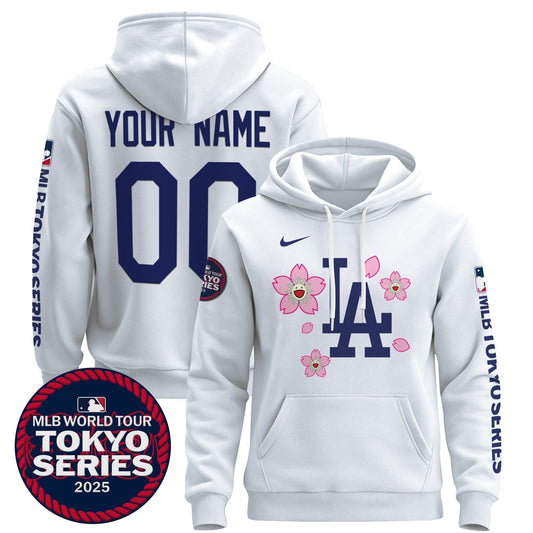 Dodgers Tokyo Series 2025 Custom Pullover Hoodie - All Stitched