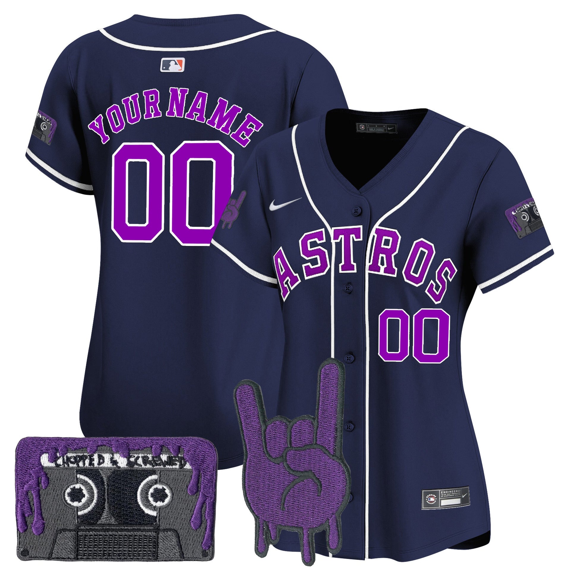Houston Astros DJ Screw Patch Vapor Premier Limited Custom Jersey - All Stitched