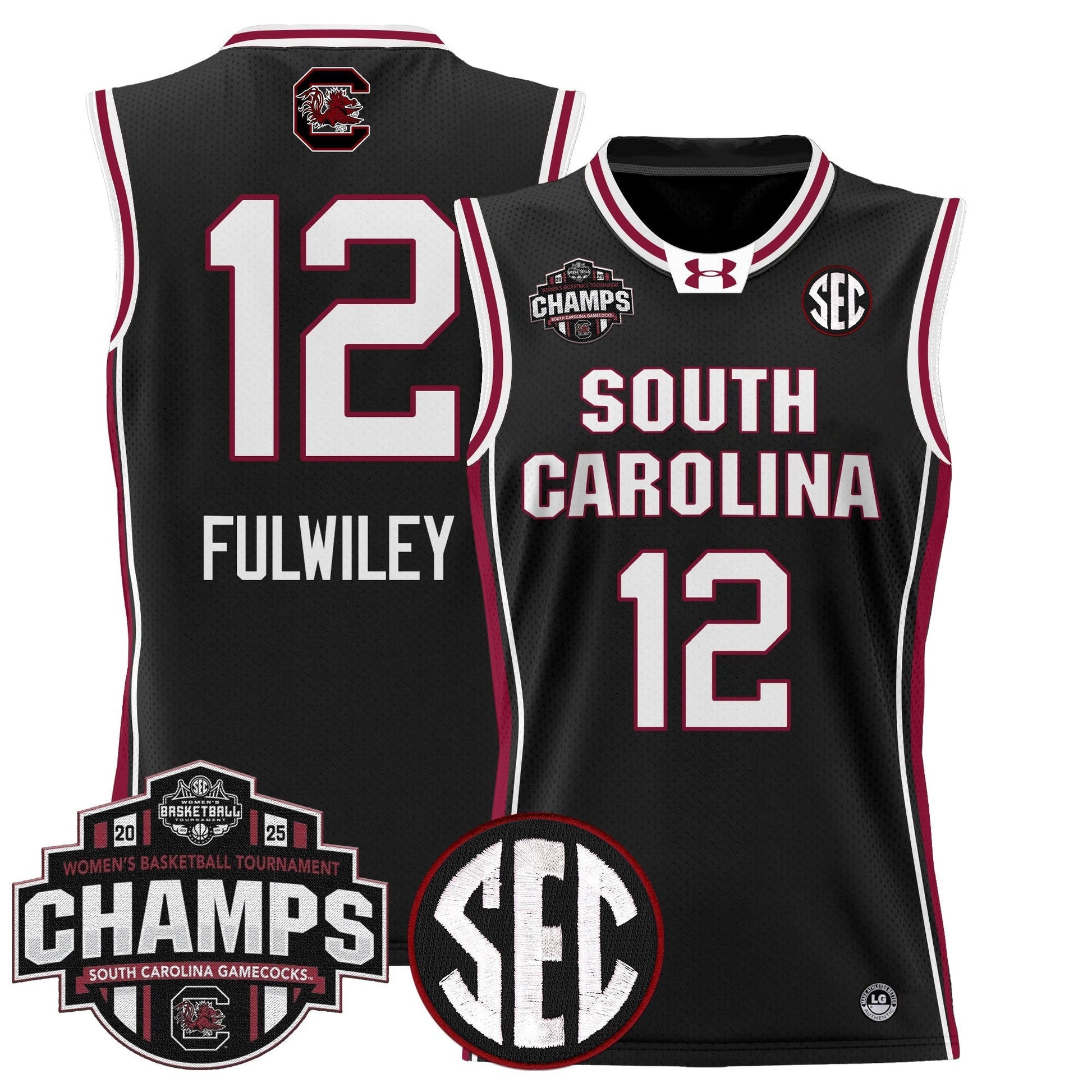 Men's Size - South Carolina Gamecocks 2025 SEC Women's Conference Tournament Champions Lightweight Basketball Jersey - All Stitched