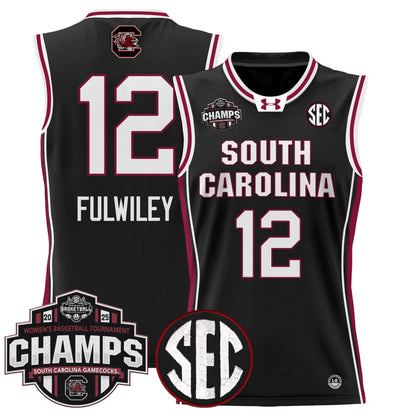 Men's Size - South Carolina Gamecocks 2025 SEC Women's Conference Tournament Champions Lightweight Basketball Jersey - All Stitched