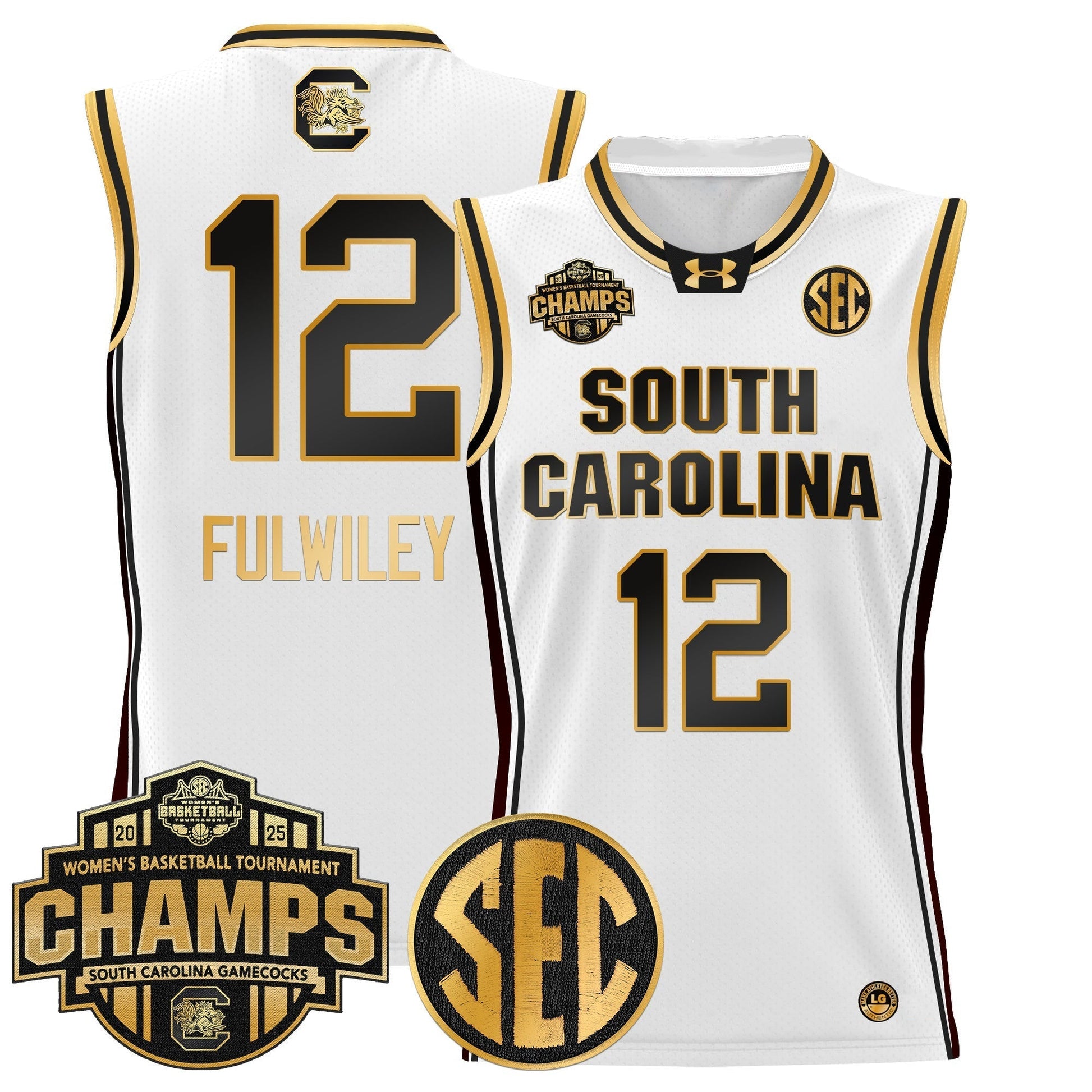 Men's Size - South Carolina Gamecocks 2025 SEC Women's Conference Tournament Champions Lightweight Basketball Jersey - All Stitched