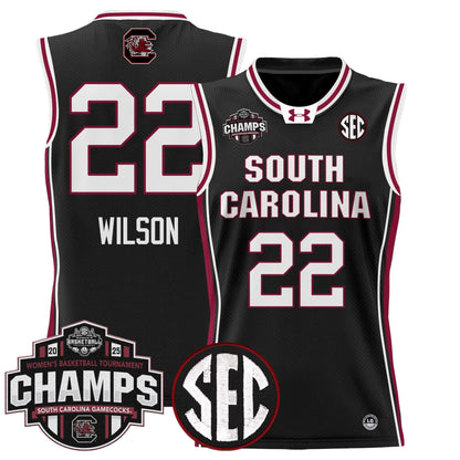Men's Size - South Carolina Gamecocks 2025 SEC Women's Conference Tournament Champions Lightweight Basketball Jersey - All Stitched