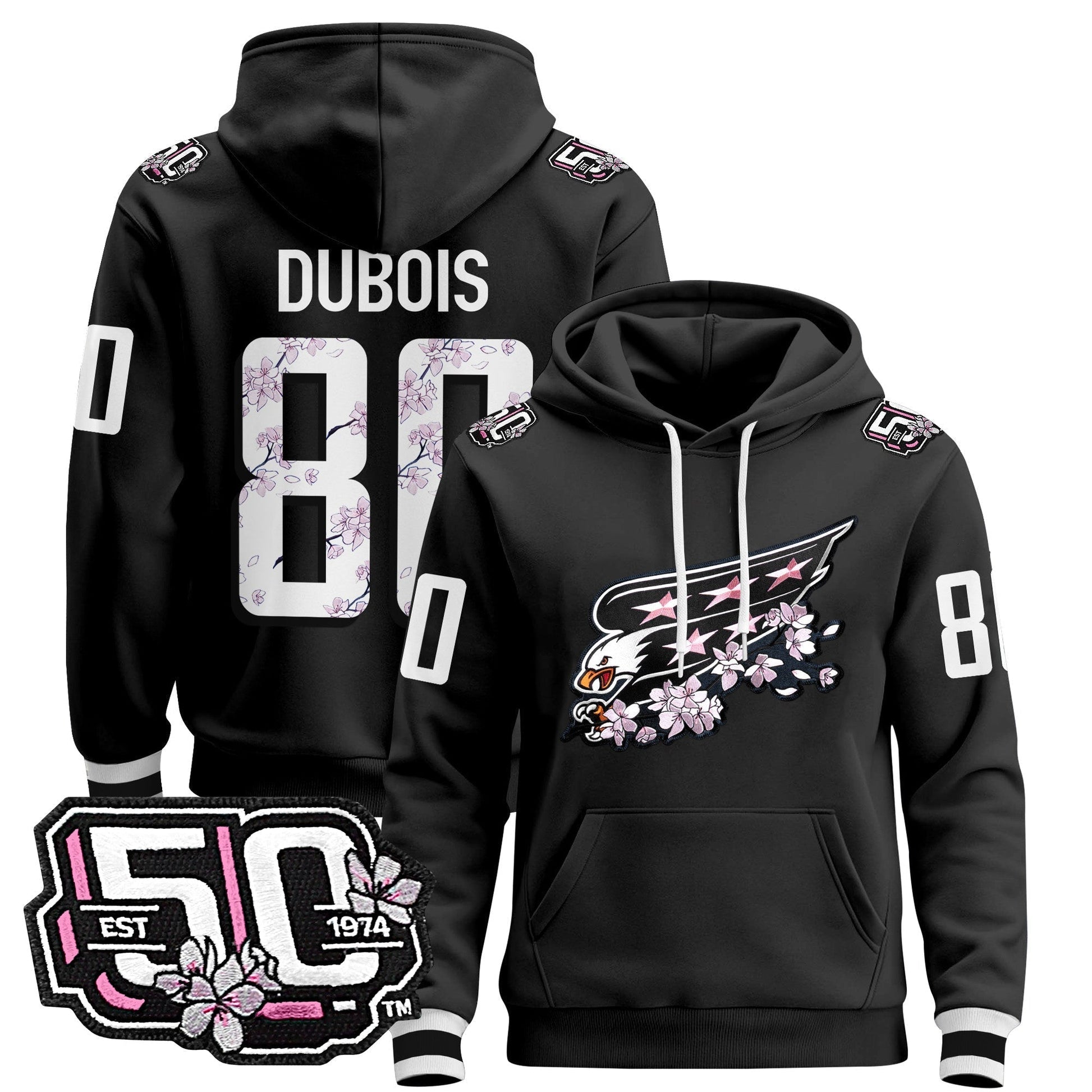 Men's Washington Capitals 50th Anniversary Cherry Blossom Pullover Hoodie - All Stitched