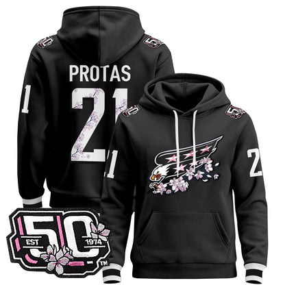Men's Washington Capitals 50th Anniversary Cherry Blossom Pullover Hoodie - All Stitched