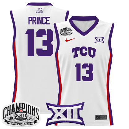 Men's Size - TCU Horned Frogs 2025 BIG 12 Women's Conference Tournament Champions Lightweight Basketball Jersey - All Stitched