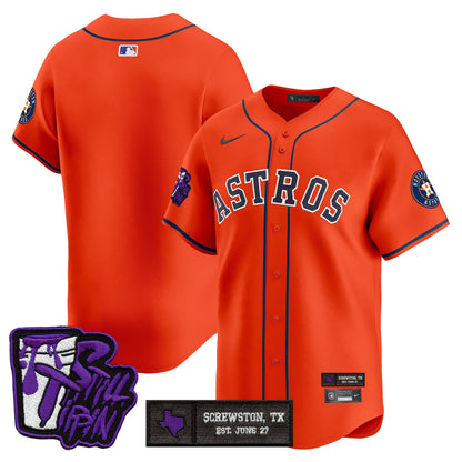 Houston Astros DJ Screw Still Tippin Purple Patch Vapor Premier Limited Jersey - All Stitched