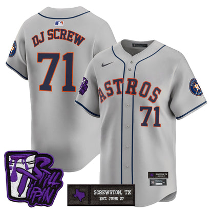 Houston Astros DJ Screw Still Tippin Purple Patch Vapor Premier Limited Jersey - All Stitched