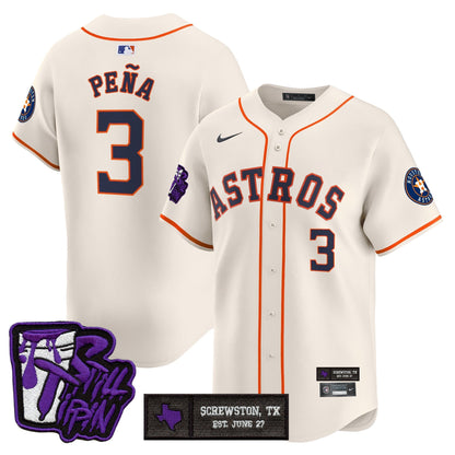 Houston Astros DJ Screw Still Tippin Purple Patch Vapor Premier Limited Jersey - All Stitched