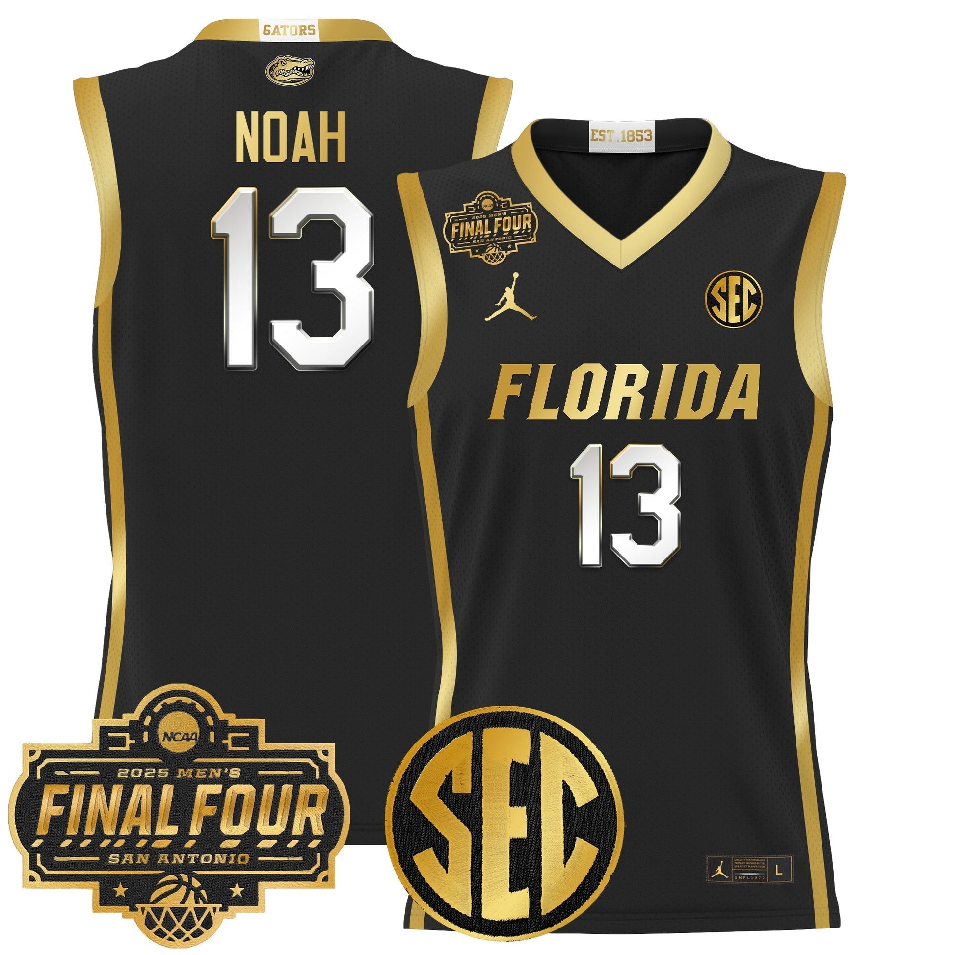 Men's Florida Gators 2025 Final Four Patch Basketball Jersey - All Stitched