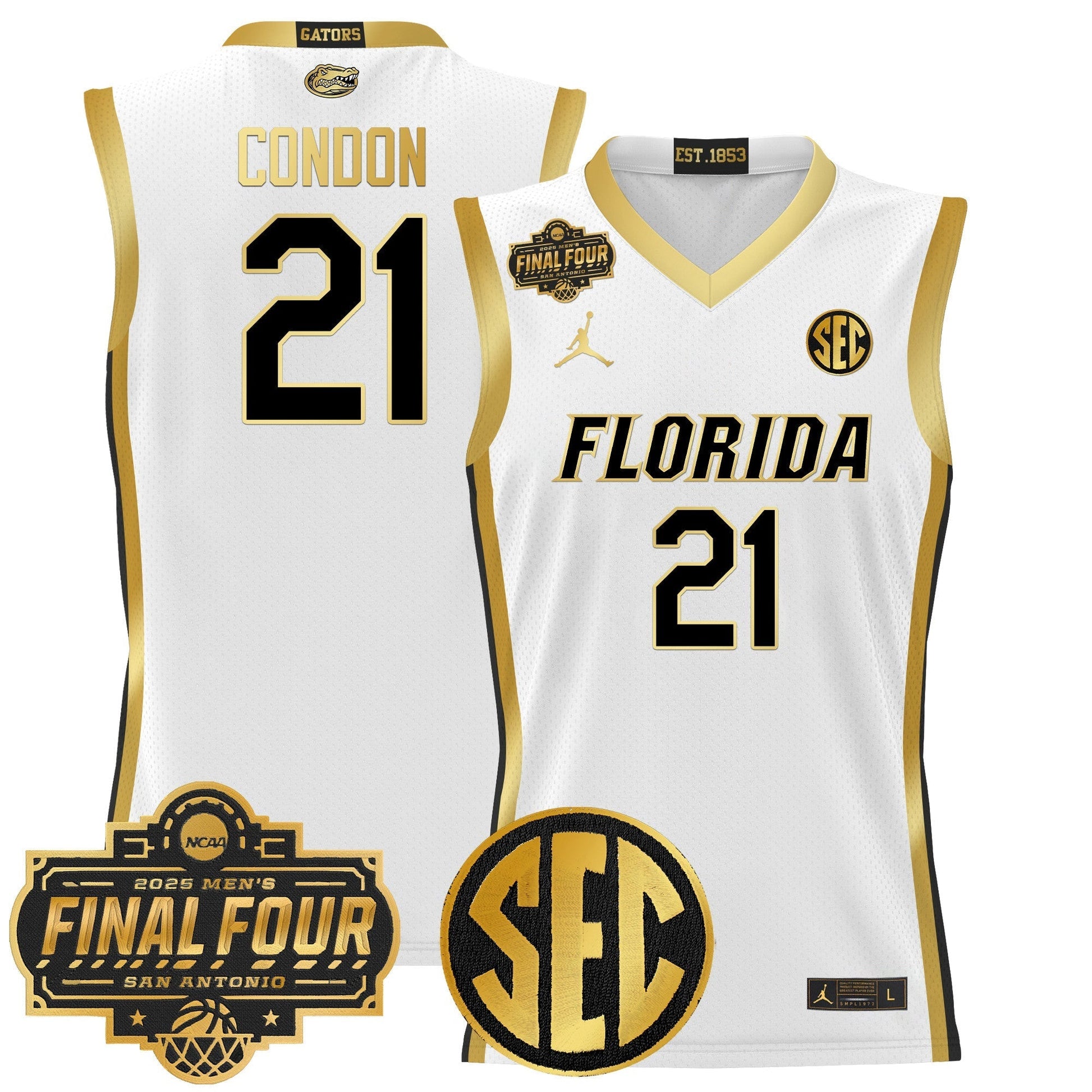 Men's Florida Gators 2025 Final Four Patch Basketball Jersey - All Stitched