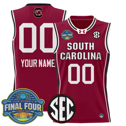 South Carolina Gamecocks 2025 Sec Women's Final Four Patch Lightweight Basketball Custom Jersey - All Stitched