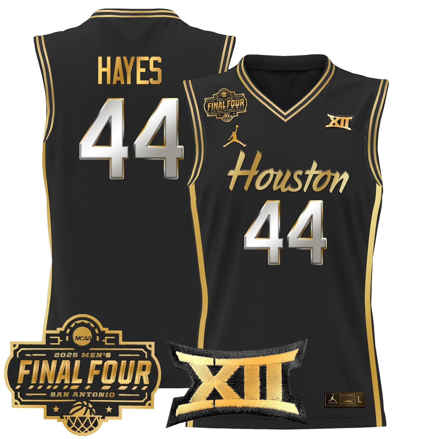 Men's Houston Cougars 2025 Final Four Patch Basketball Jersey - All Stitched