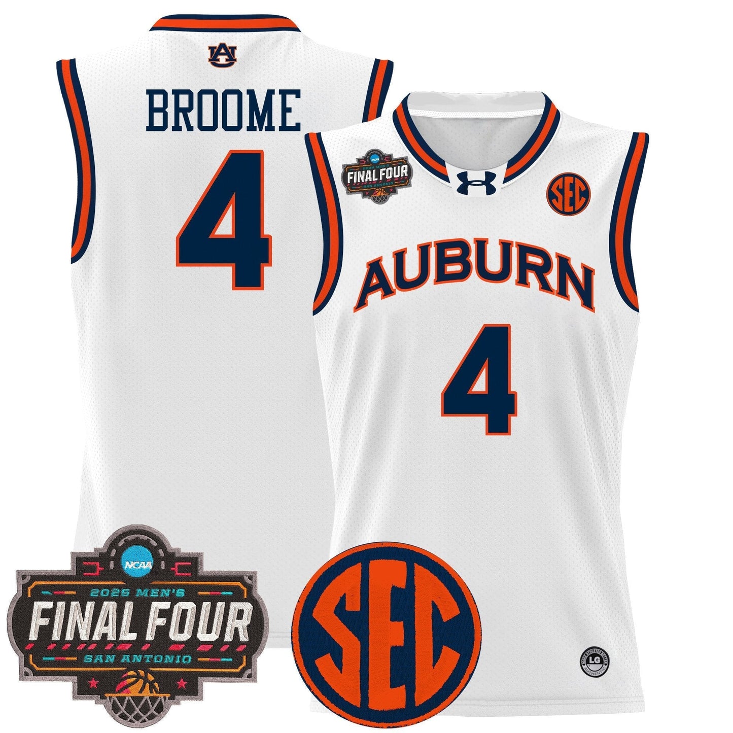 Men's Auburn Tigers 2025 Final Four Patch Lightweight Basketball Jersey - All Stitched
