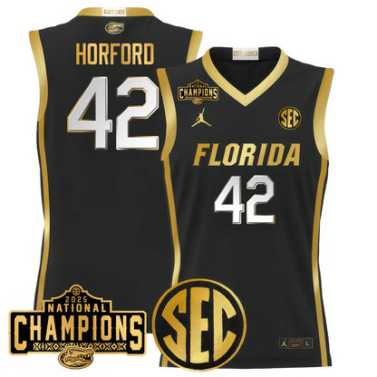 Men's Florida Gators 2025 National Champions Basketball Jersey N1 - All Stitched