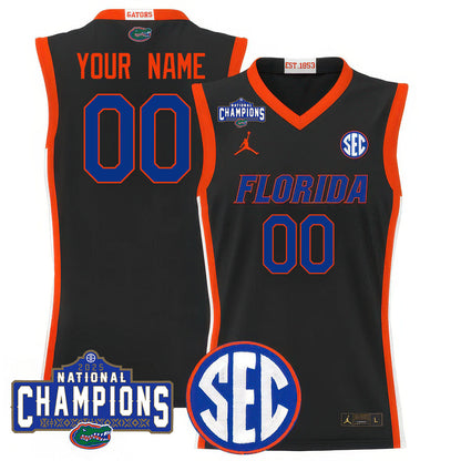 Custom Name/Gender Florida Gators 2025 National Champions Basketball Jersey N1 - All Stitched