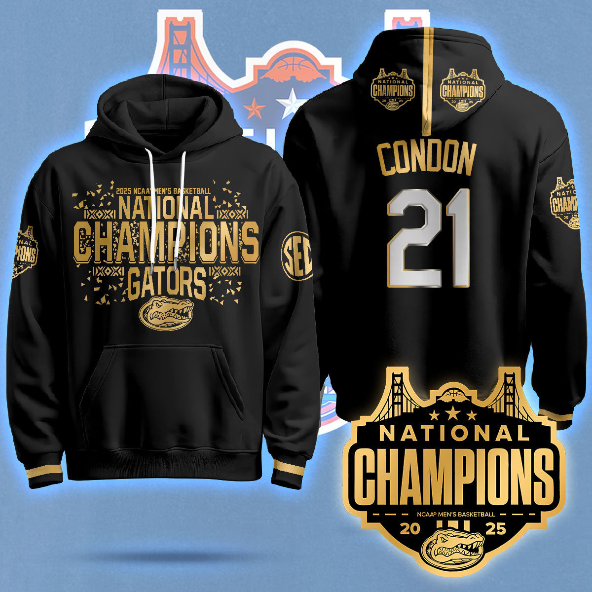 Florida Gators 2025 National Champions Basketball Hoodie N5 - Printed