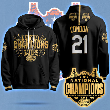 Florida Gators 2025 National Champions Basketball Hoodie N5 - Printed