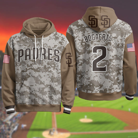 San Diego Padres Military Hoodie - All Stitched