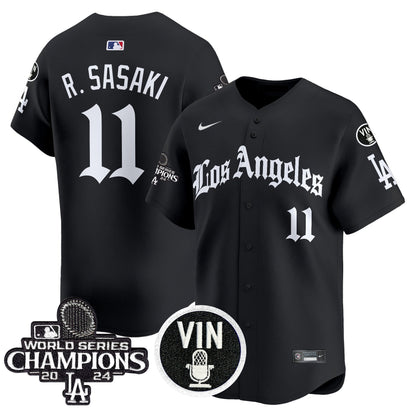 Men's Dodgers 2025 LA Gothic Style Vapor Premier Limited Jersey - All Stitched
