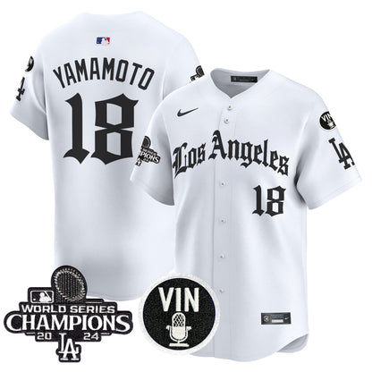 Men's Dodgers 2025 LA Gothic Style Vapor Premier Limited Jersey - All Stitched
