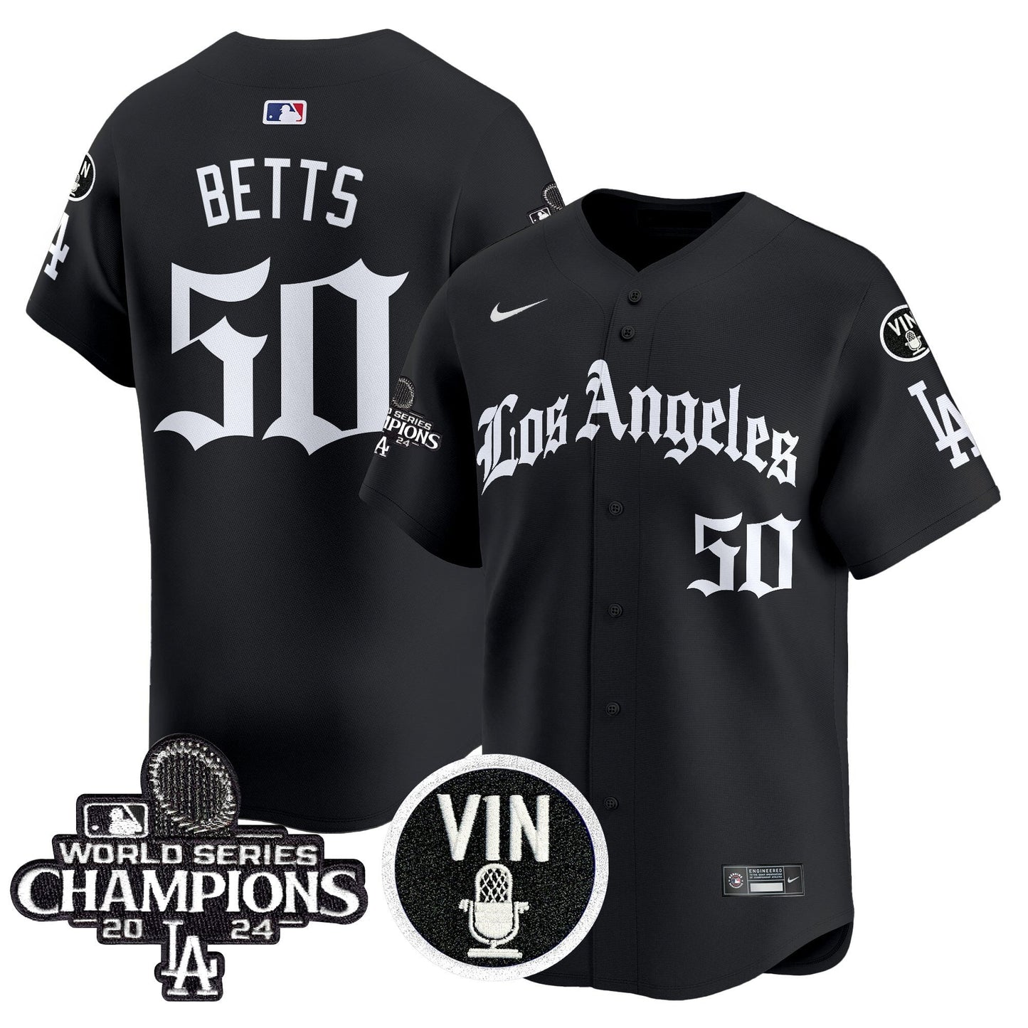 Men's Dodgers 2025 LA Gothic Style Vapor Premier Limited Jersey - All Stitched