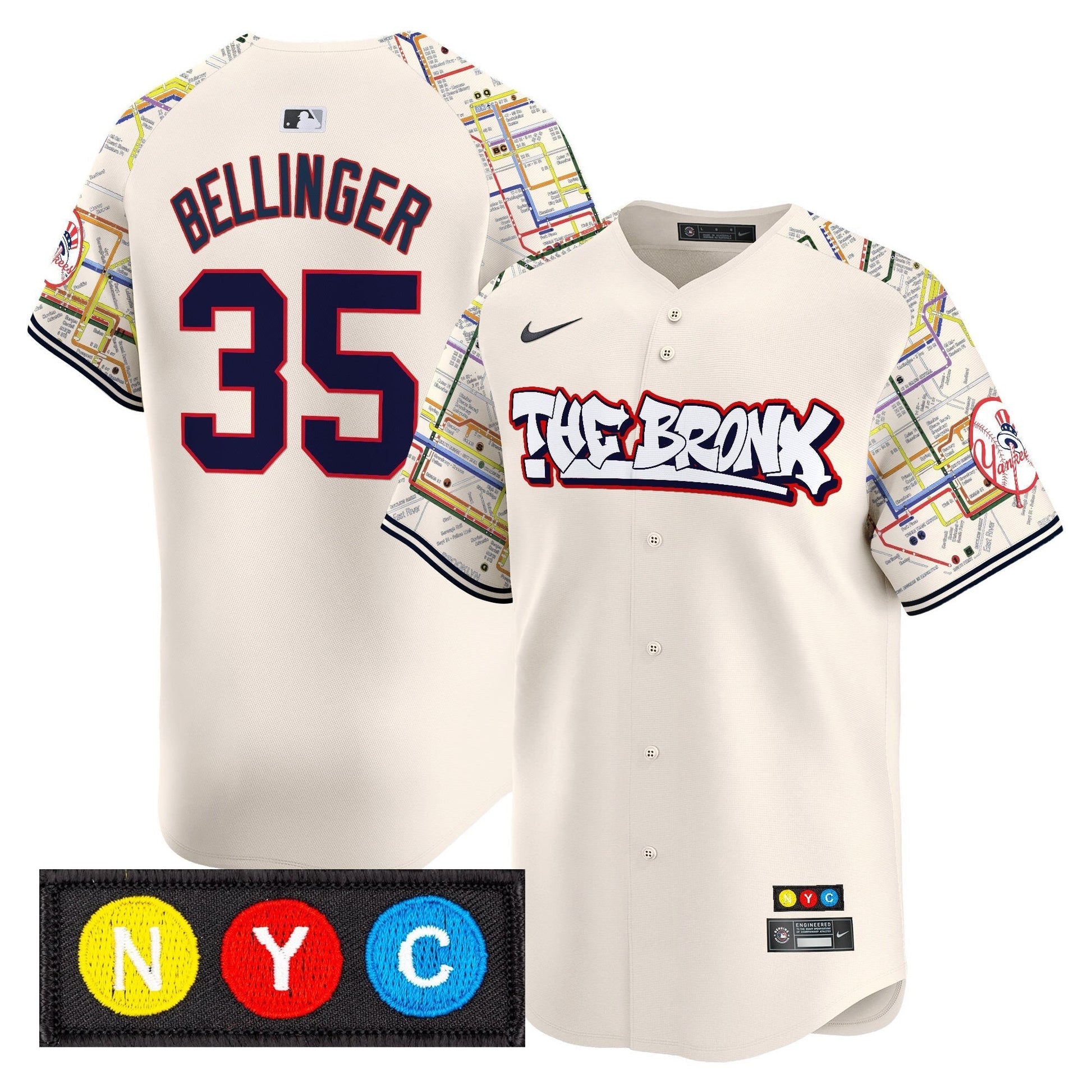 Men's New York Yankees The Bronx Subway Style Vapor Premier Limited Jersey - Stitched