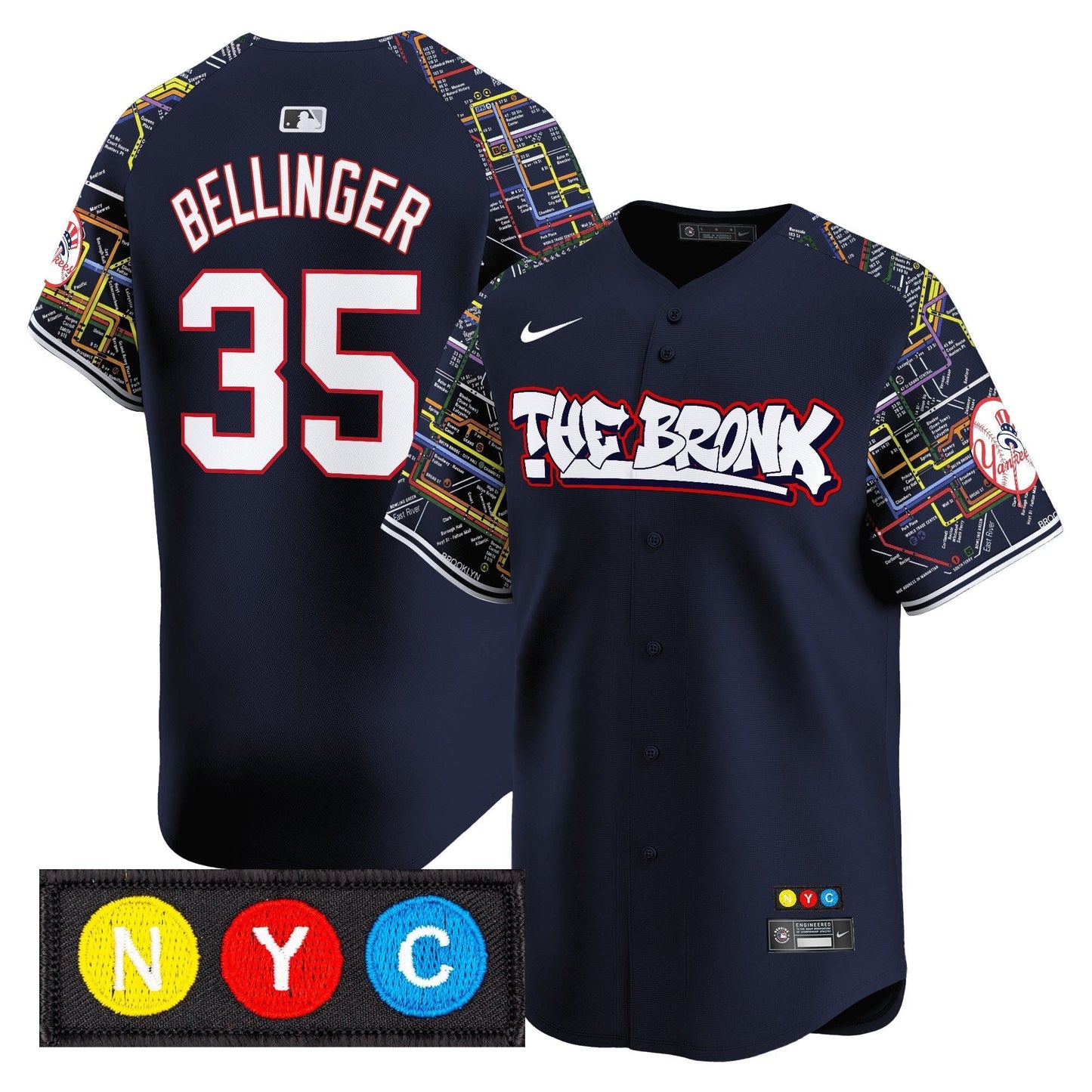 Men's New York Yankees The Bronx Subway Style Vapor Premier Limited Jersey - Stitched