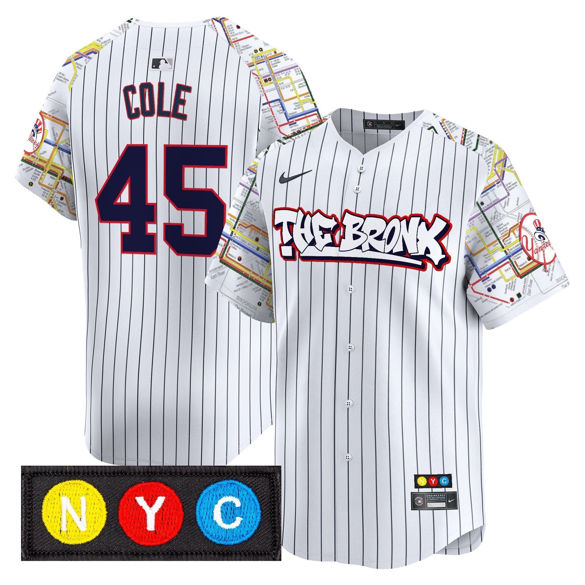 Men's New York Yankees The Bronx Subway Style Vapor Premier Limited Jersey - Stitched