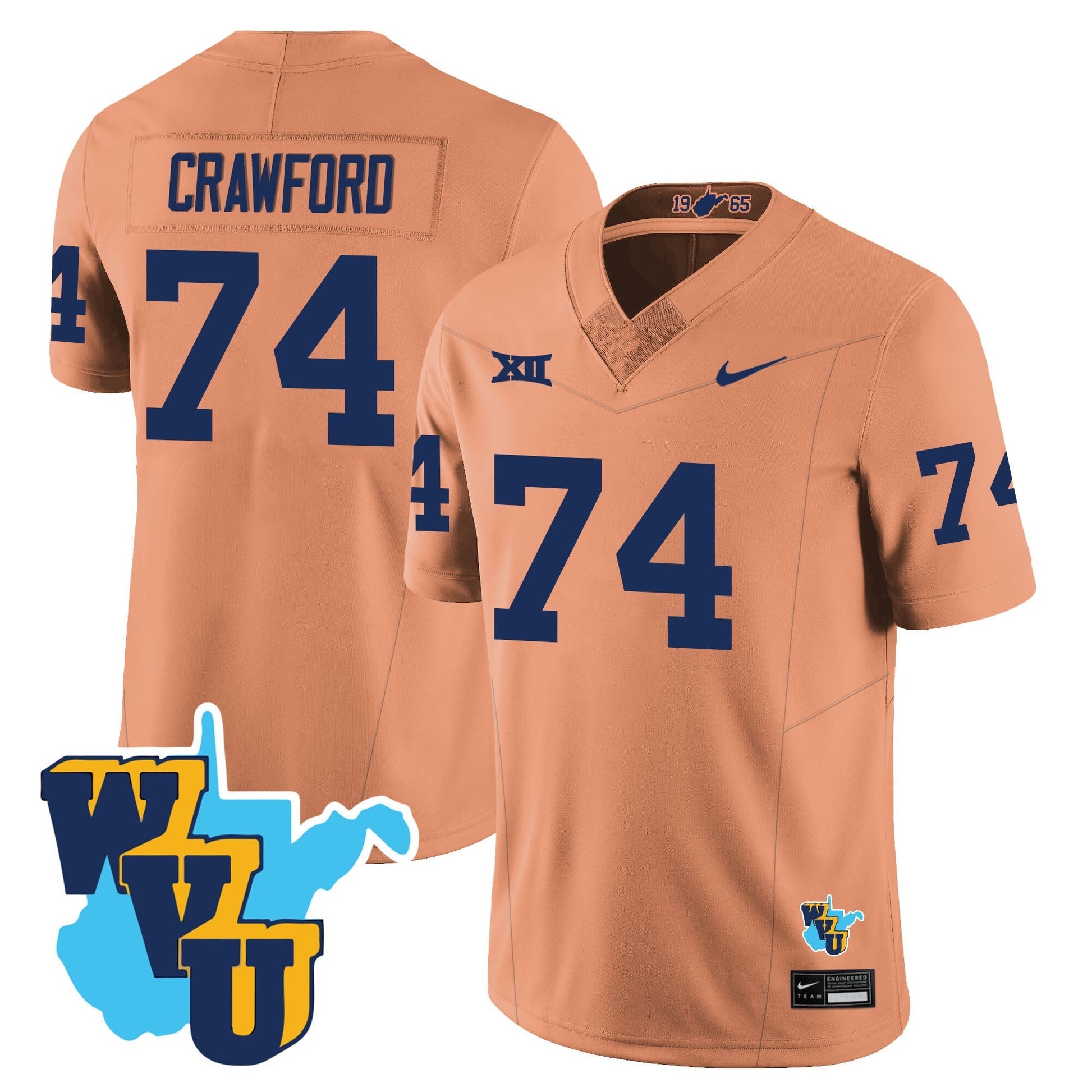 Men's West Virginia Mountaineers 1965-2025 Throwback Jersey - All Stitched