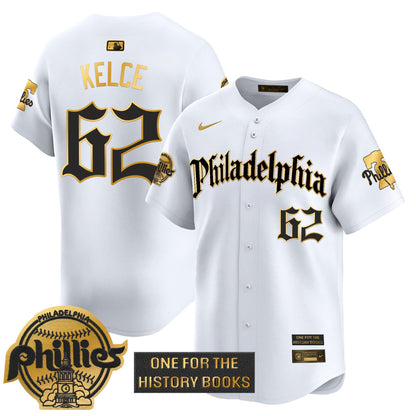 Men's Phillies 'Retro Newspaper Edition' Gold Vapor Premier Limited Jersey - All Stitched