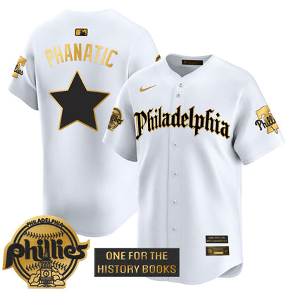 Men's Phillies 'Retro Newspaper Edition' Gold Vapor Premier Limited Jersey - All Stitched
