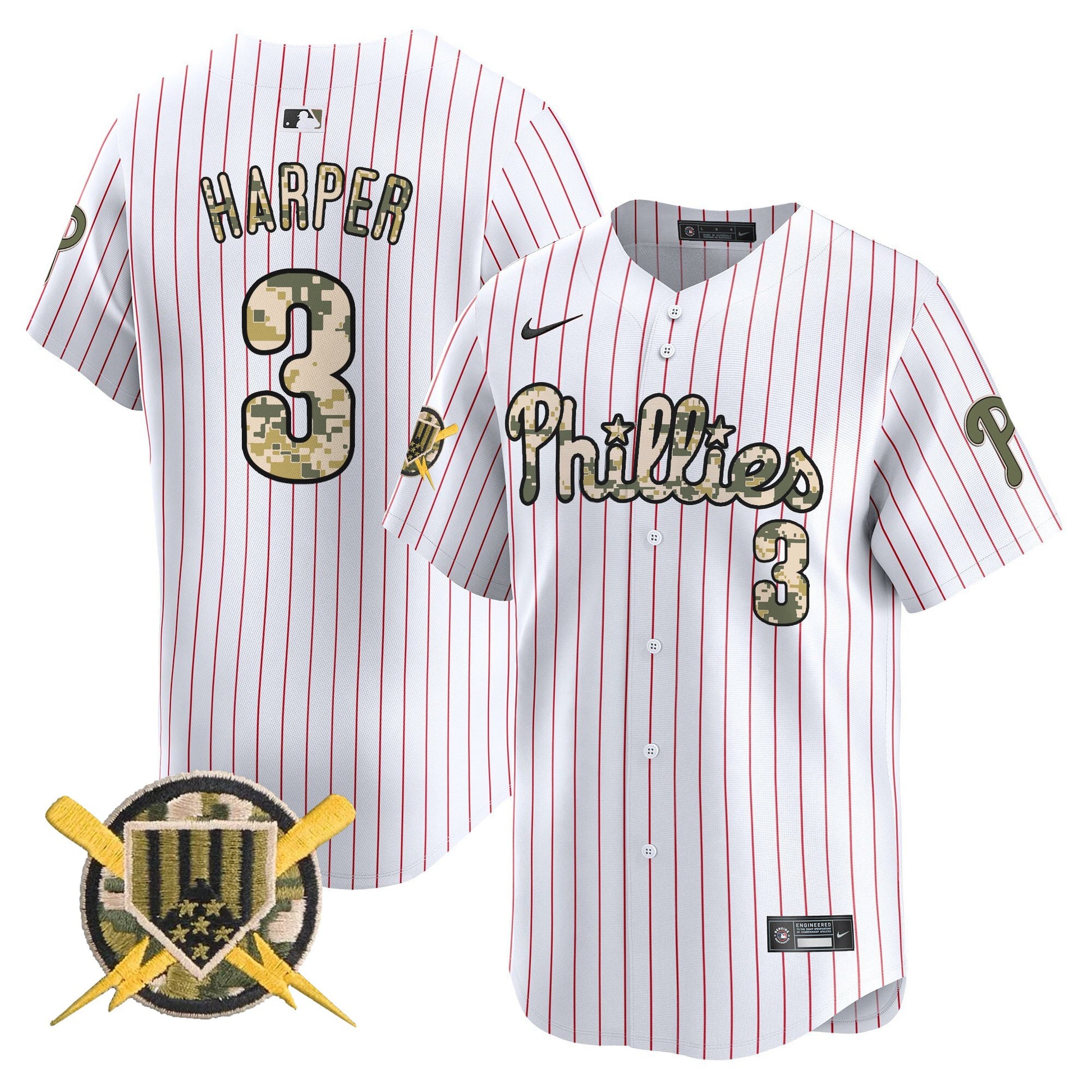 Phillies Armed Forces Day Vapor Premier Limited Jersey - All Stitched