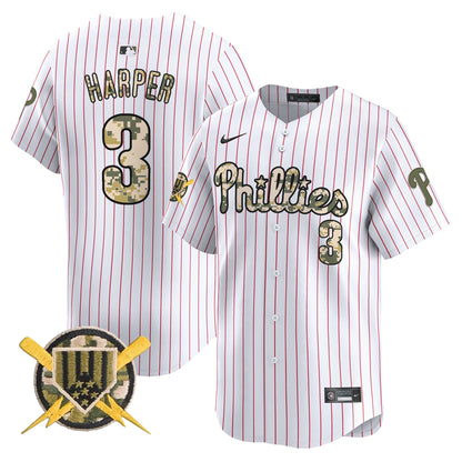 Phillies Armed Forces Day Vapor Premier Limited Jersey - All Stitched